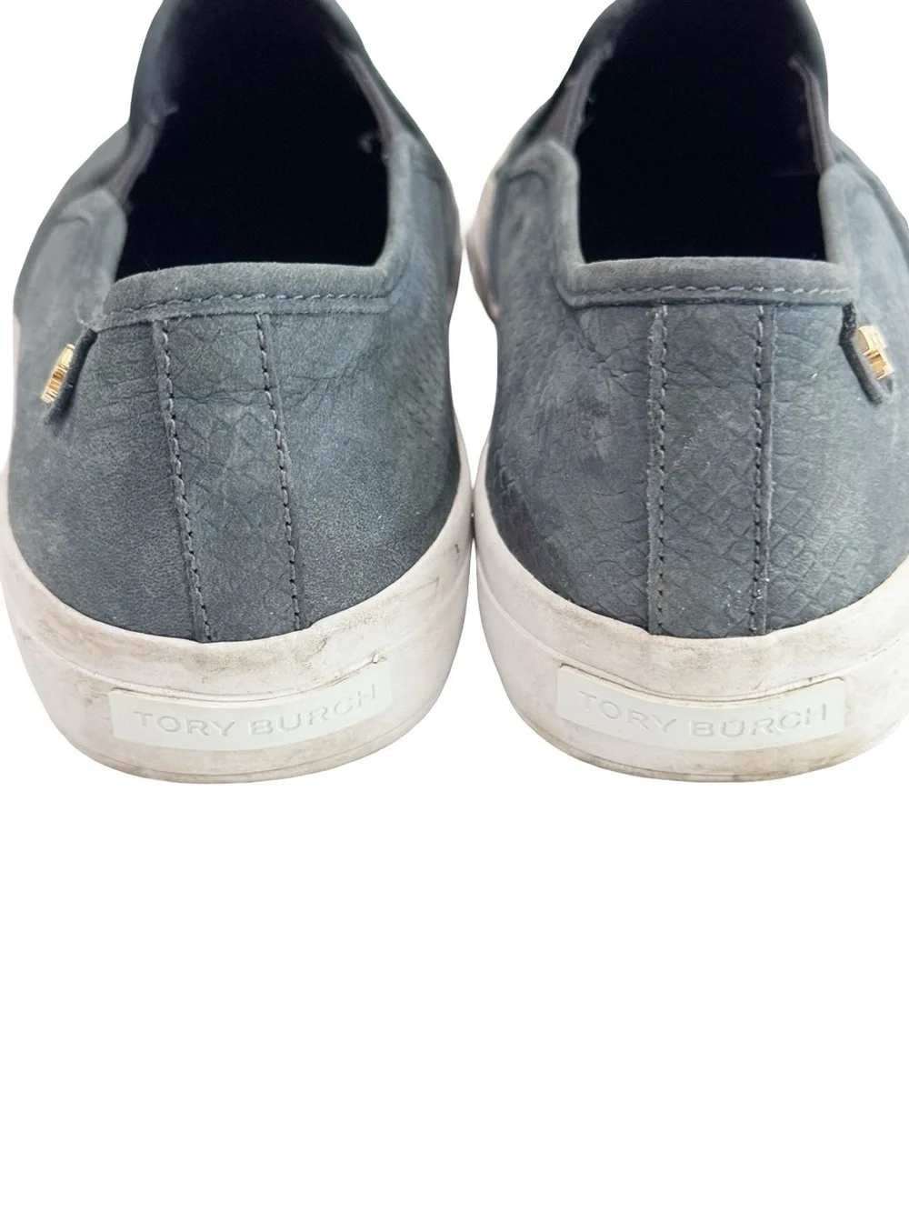 Tory Burch Blue Snakeskin Slip On Sneaker 6.5